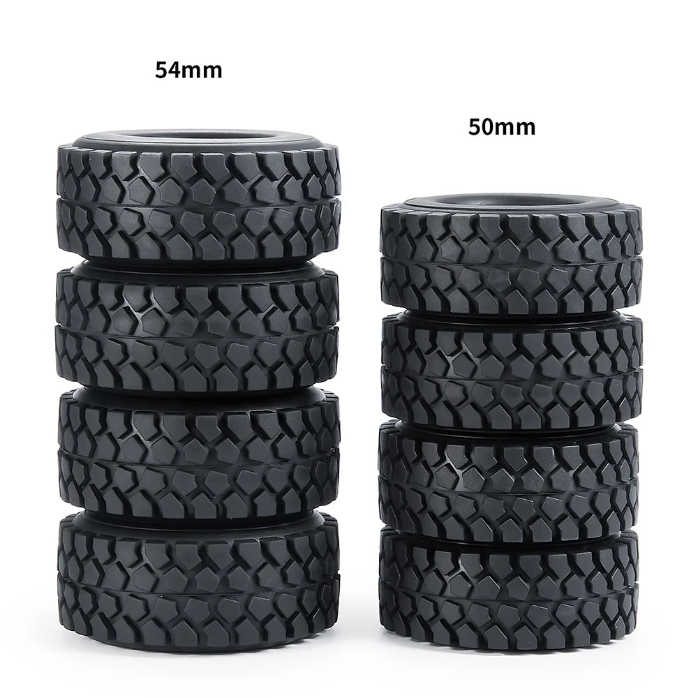 AXSPEED 4PCS 1.0 Inch Soft Rubber Tyres 50/54mm for 1/24 Axial SCX24, 1/18 TRX4M RC Micro Crawler Car Wheels Tires