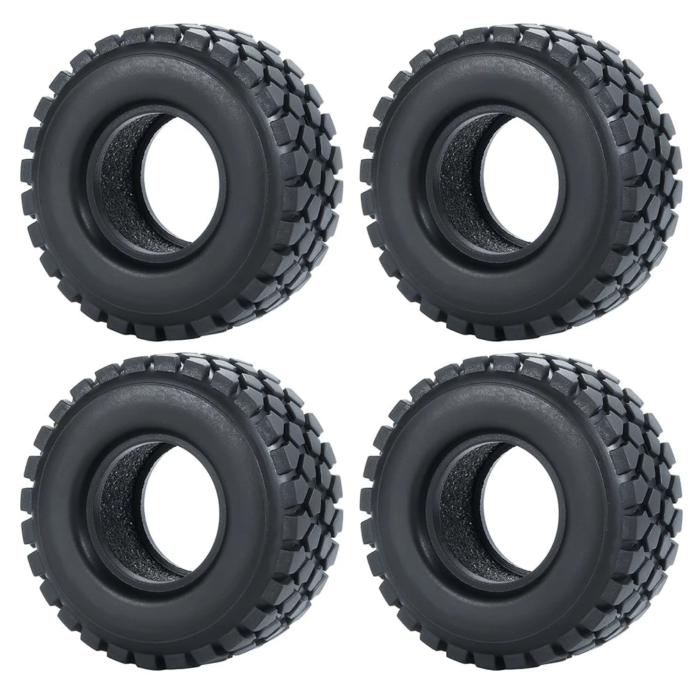 YEAHRUN 4PCS 1.0" Soft Rubber Tyres for 1/24 Axial SCX24, 1/18 TRX4M RC Micro Crawler Car Wheels Tires Parts