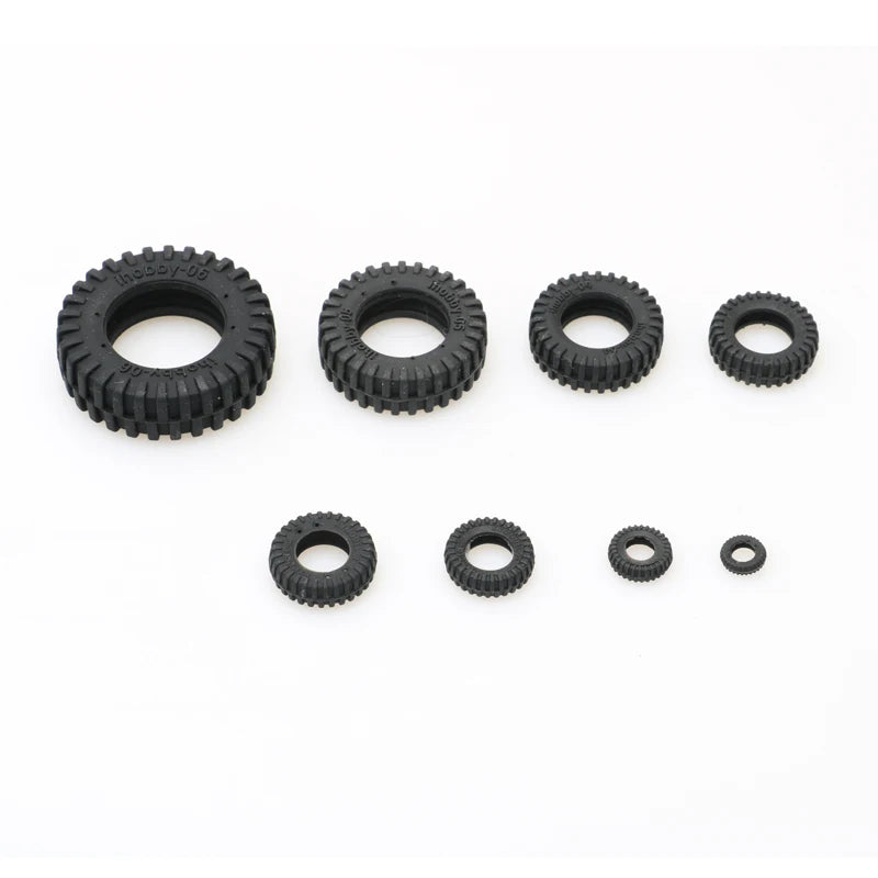 10PCS Mini Tires Diameter 10/20/24/32/40/50mm Emulated Tyres Black Micro Wheel for RC Fishing Bait Boat/RC Simulation Boat Parts