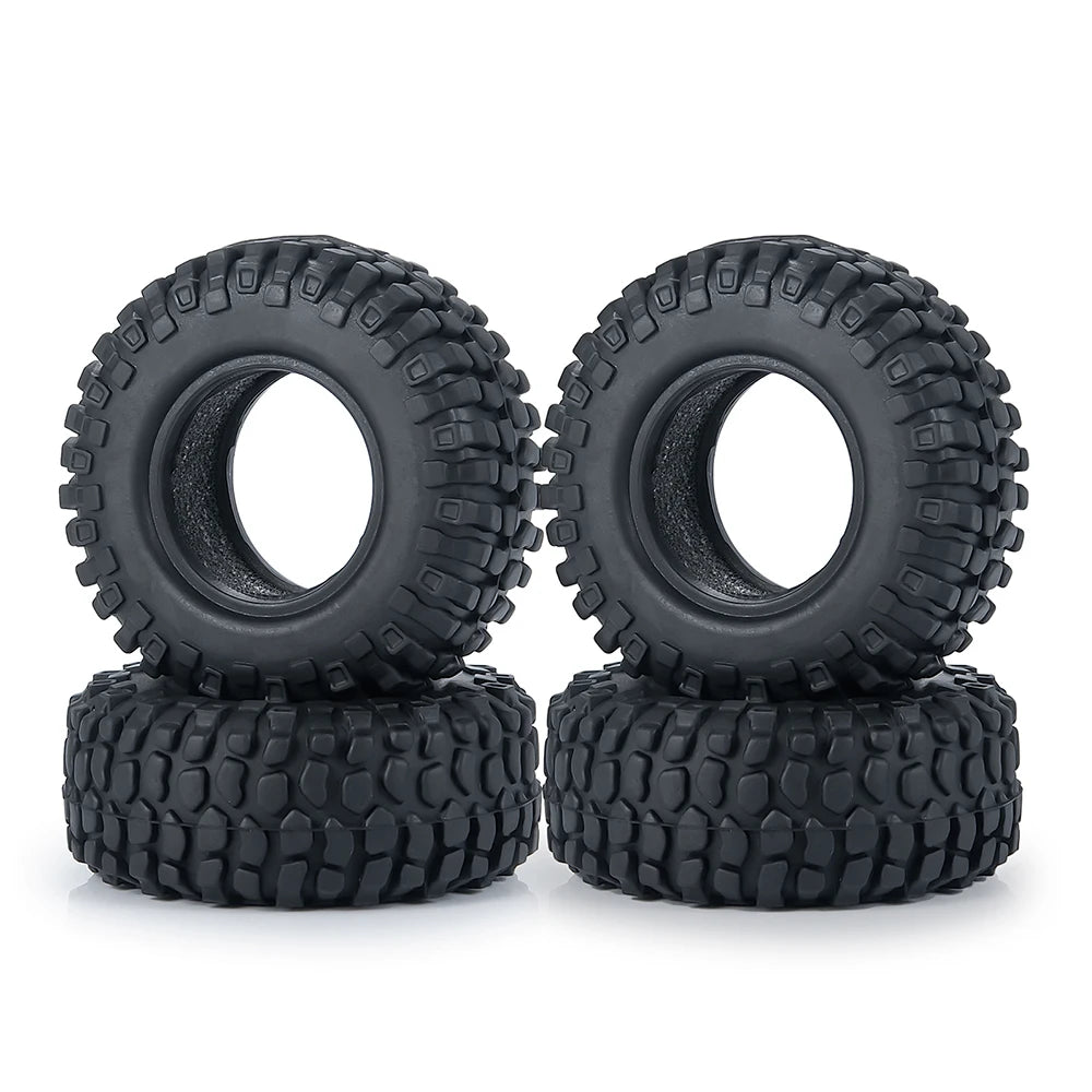 YEAHRUN 4PCS 1.0" Soft Rubber Tyres for 1/24 Axial SCX24, 1/18 TRX4M RC Micro Crawler Car Wheels Tires Parts