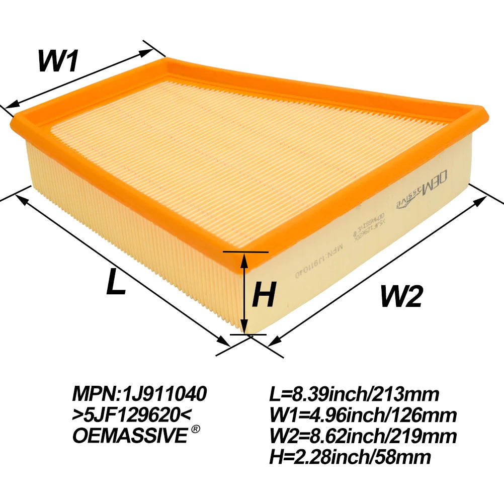 Cars Engine Air Filter Car Parts Accessories 5JF129620 For SEAT IBIZA Ⅲ Ⅳ TOLEDO SKODA FABIA VW GOL V VI POLO SAVEIRO SPACEFOX