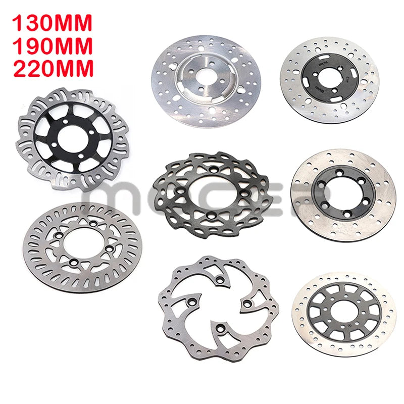 Motorcycle 220mm 190mm 130mm Front and Rear Disc Brake Discs Suitable for 50cc-125cc Off-Road Motorcycles ATVs and Karts