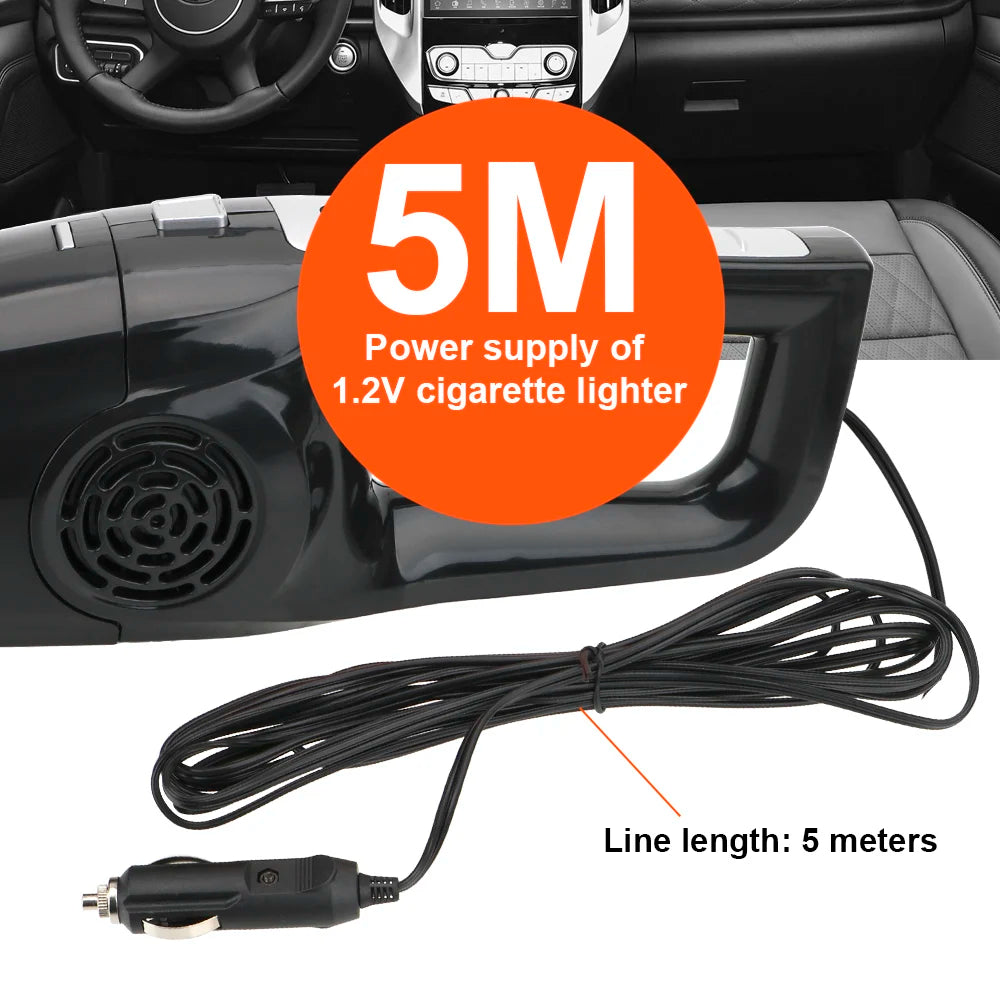 12V 120W Car Vacuum Cleaner Kits Universal For Wet Dry Cleaning Handheld Powerful Device 5M Cable Automobile Caravan Accessories