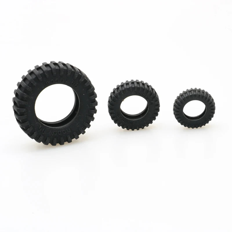 10PCS Mini Tires Diameter 10/20/24/32/40/50mm Emulated Tyres Black Micro Wheel for RC Fishing Bait Boat/RC Simulation Boat Parts