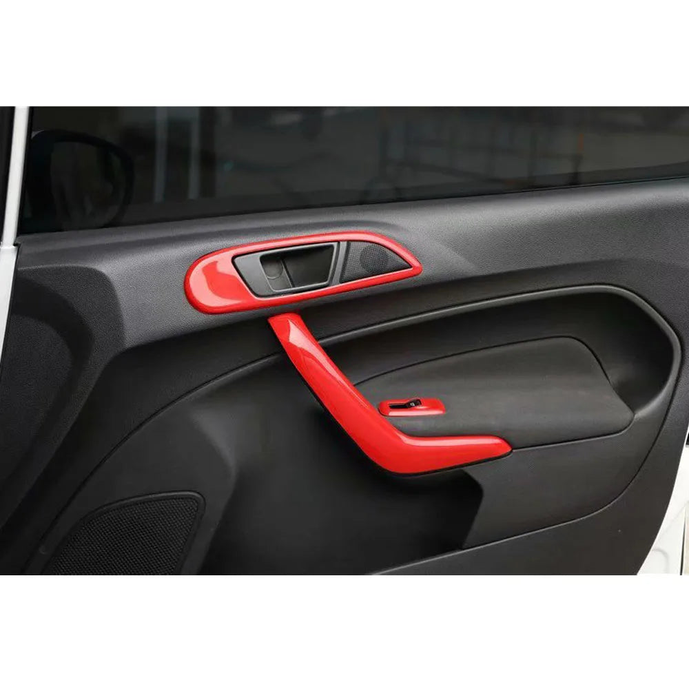 Car Interior Door Handle Decoration Strips Trim For Ford  Fiesta 2009-2013 Auto Parts Styling ABS Accessory