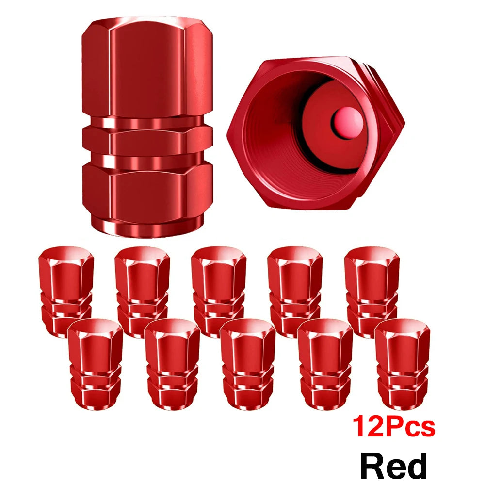 AUTCOAT Aluminum Alloy Car Wheel Tire Valve Caps Tyre Rim Stem Covers Car Dustproof Tire Cap For Cars Motorcycles Trucks Bikes