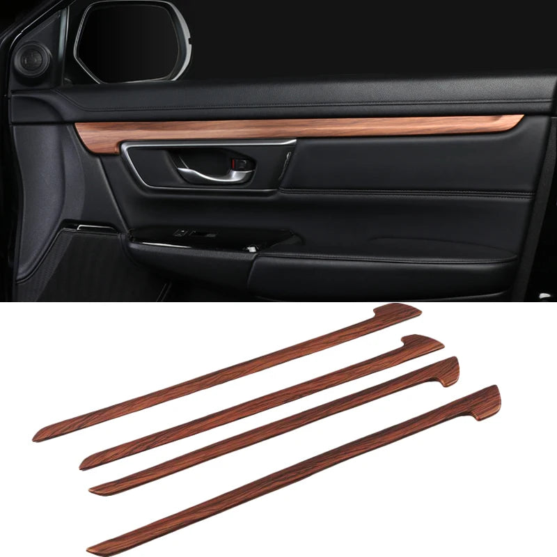 Car Interior Peach Wood Grain Inner Door Handle Decoration Frame Car Styling For Honda CRV CR-V 2017 2018 2019 2020 Accessories