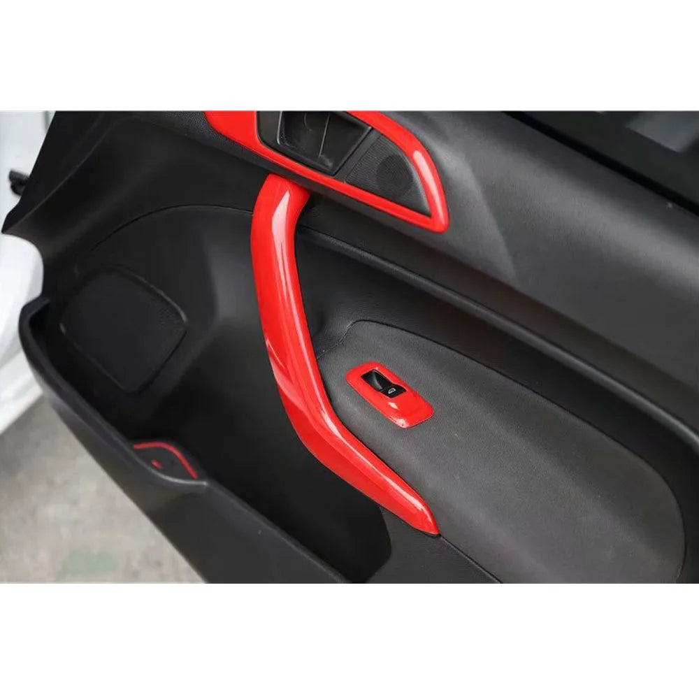 Car Interior Door Handle Decoration Strips Trim For Ford  Fiesta 2009-2013 Auto Parts Styling ABS Accessory