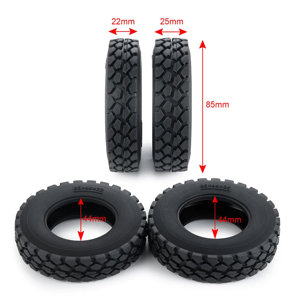 1:14 Tamiya Rubber Tyre Wheel Tires 22/25mm for 1/14 RC Rock Crawler Tamiya Trailer Tractor Truck RC Car Wheels Parts