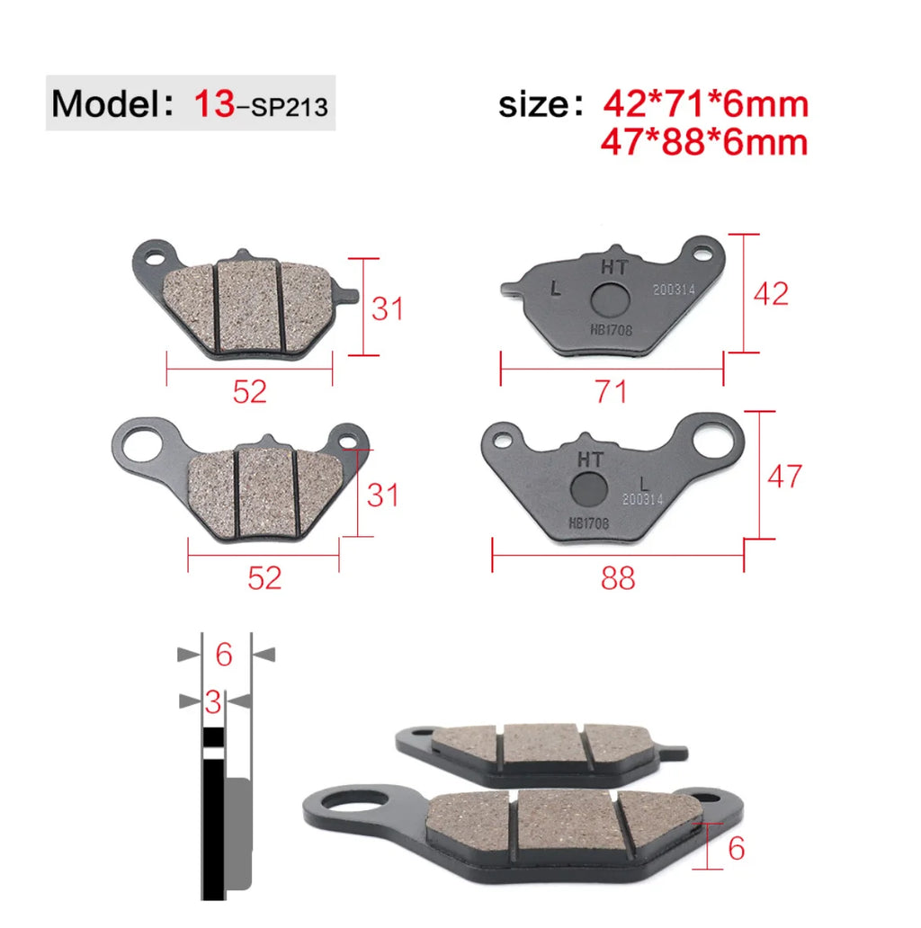 Motorcycle Brakes Front Rear Disc Brake Pads Shoes for 50cc 125cc 150cc 250cc CBR CRF CTCT CBX Scooter Moped