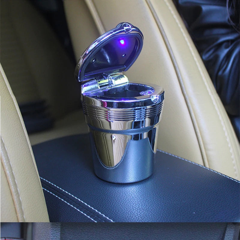 Car Ashtray Universal Car Accessories Interior With Led Lights Cover Creative Personality Covered Inside Multi-Function Supplies