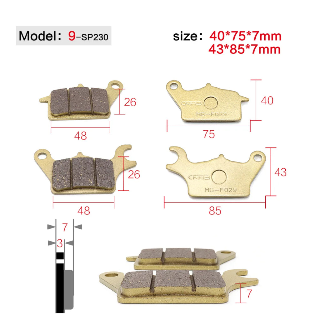 Motorcycle Brakes Front Rear Disc Brake Pads Shoes for 50cc 125cc 150cc 250cc CBR CRF CTCT CBX Scooter Moped