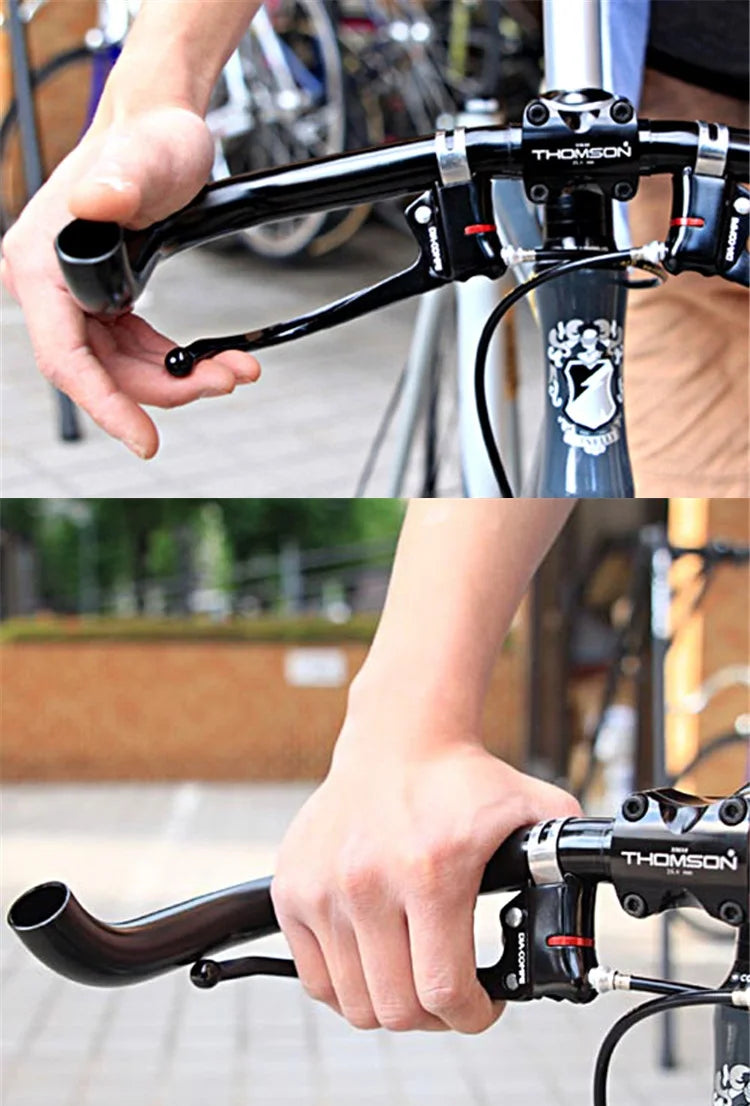 Bike Brake Lever DC139 Road Handlebar Bent Bar Brake Lever City Retro Bicycle Fixed Gear Bike Brake Handle Parts Black/Silver