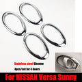 Car-Styling accessories Chrome Inside Door Handle Cover Interior Trim Fit For NISSAN Versa Latio Sunny 2010-2017