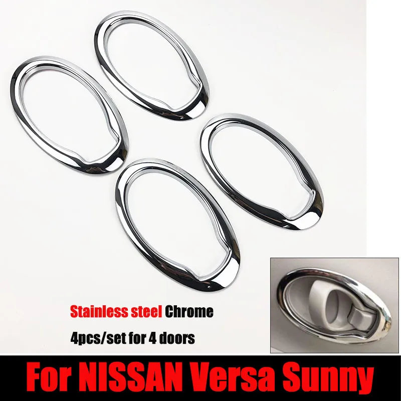 Car-Styling accessories Chrome Inside Door Handle Cover Interior Trim Fit For NISSAN Versa Latio Sunny 2010-2017
