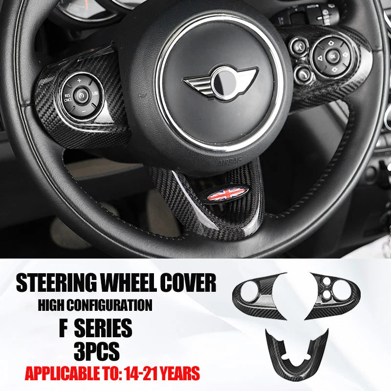 Car Interior Accessories For Mini Cooper F54 F55 F56 F57 F60 Real Carbon Fiber Decorative Cover Sticker Protective Auto Part