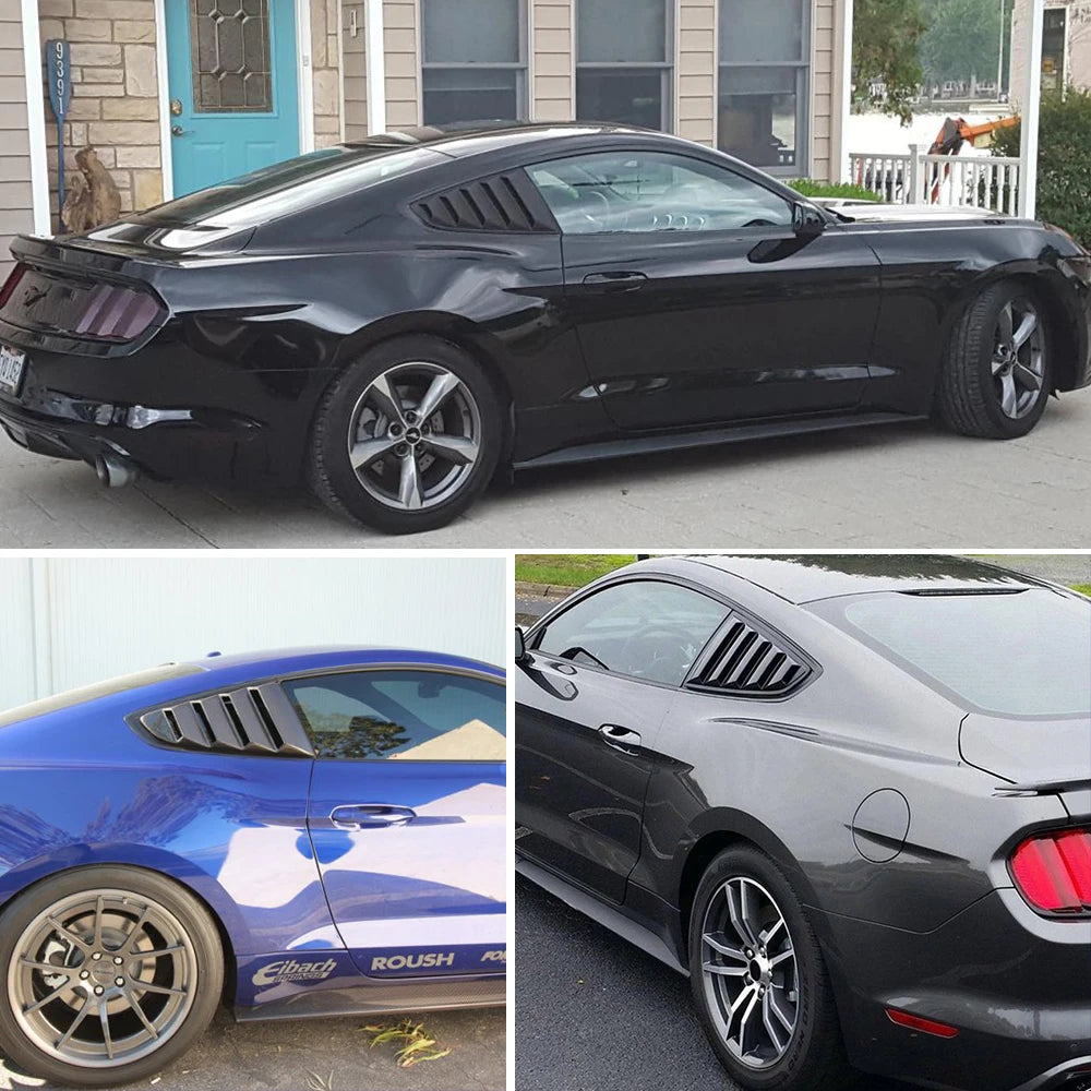 For Ford Mustang Rear Quarter Window Louvers Spoiler Scoops Car Tunning Panel Side Air Vent Cover 2015 2016 2017 2018 2019-2023