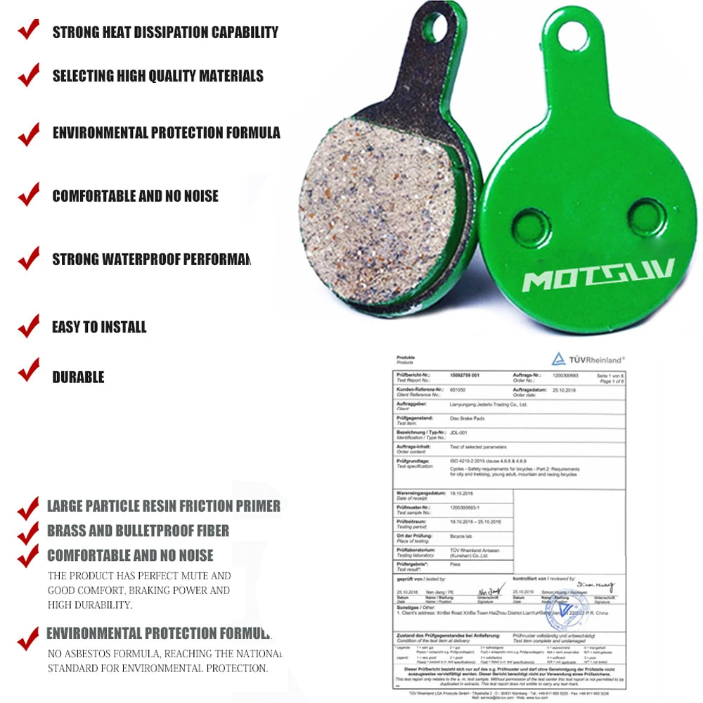 MOTSUV 4 Pairs Bicycle Ceramics Disc Brake Pads for MTB Hydraulic Disc Brake SHIMAN0 SRAM AVID HAYES Magura Formula Bicycle Pads