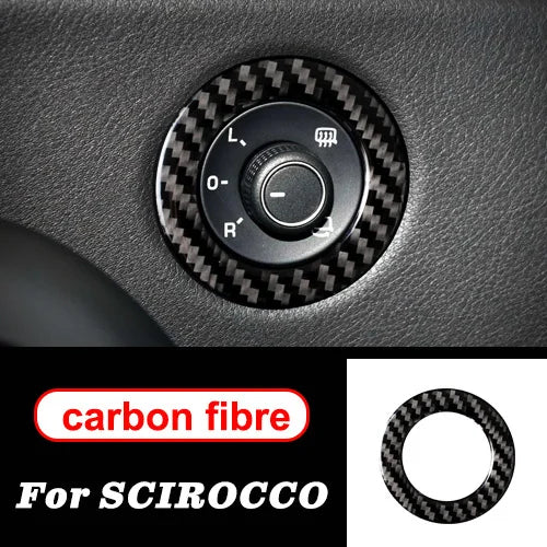 For VW scirocco R Accessories Carbon Fiber Internal Stickers Door Handle Rearview mirror knob 2009-2016 Car Styling
