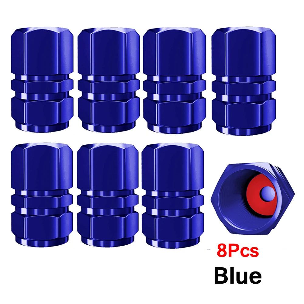 AUTCOAT Aluminum Alloy Car Wheel Tire Valve Caps Tyre Rim Stem Covers Car Dustproof Tire Cap For Cars Motorcycles Trucks Bikes