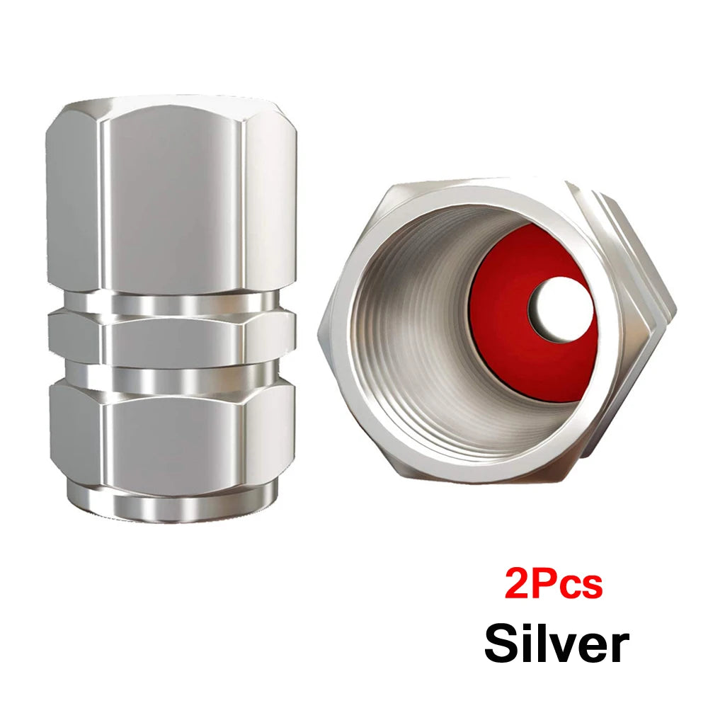 AUTCOAT Aluminum Alloy Car Wheel Tire Valve Caps Tyre Rim Stem Covers Car Dustproof Tire Cap For Cars Motorcycles Trucks Bikes