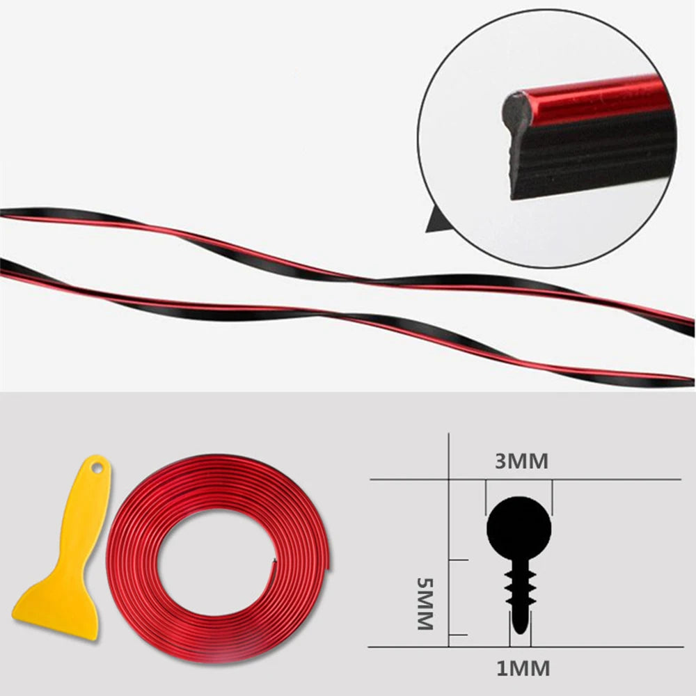 5M Car Styling Accessories Interior Decoration Flexible Strip Dashboard Door Edge Central Control Dashboard Gap Bar For MG VW