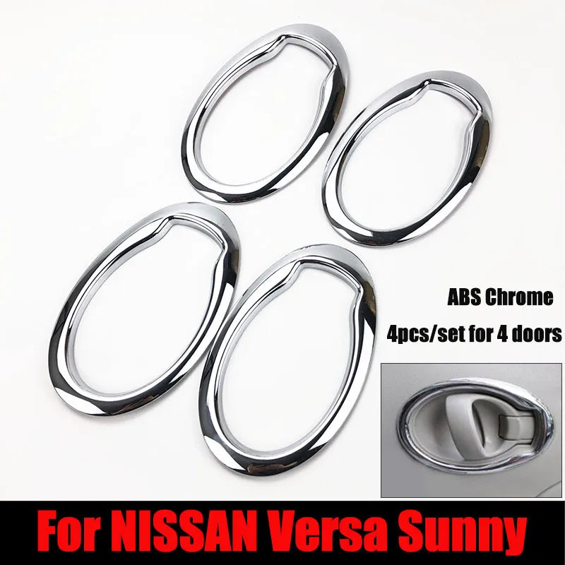 Car-Styling accessories Chrome Inside Door Handle Cover Interior Trim Fit For NISSAN Versa Latio Sunny 2010-2017