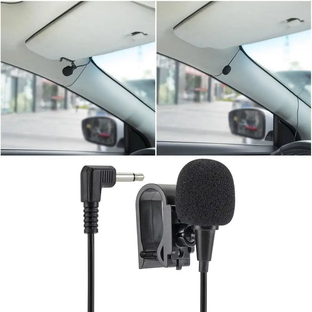 Car External Microphone With 3.5mm 3M Bluetooth Audio Cable U-Shaped Clip For Radio Automatic DVD Player Car Accessories