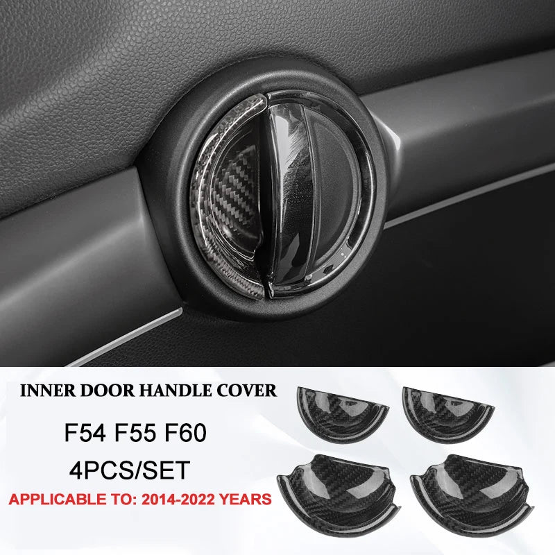 Car Interior Accessories For Mini Cooper F54 F55 F56 F57 F60 Real Carbon Fiber Decorative Cover Sticker Protective Auto Part