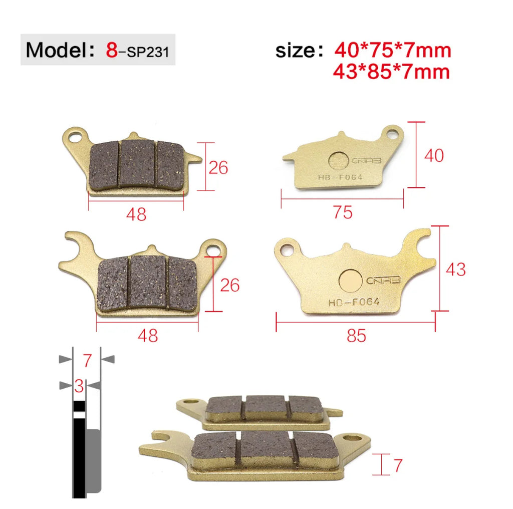 Motorcycle Brakes Front Rear Disc Brake Pads Shoes for 50cc 125cc 150cc 250cc CBR CRF CTCT CBX Scooter Moped