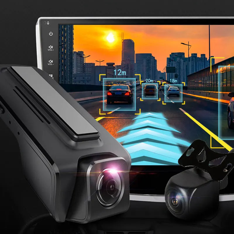 SAMEUO U100 Dash cam  Front and rear ADAS 720P USB Car DVR Android Camera Video recorder  night vision for Car navigation