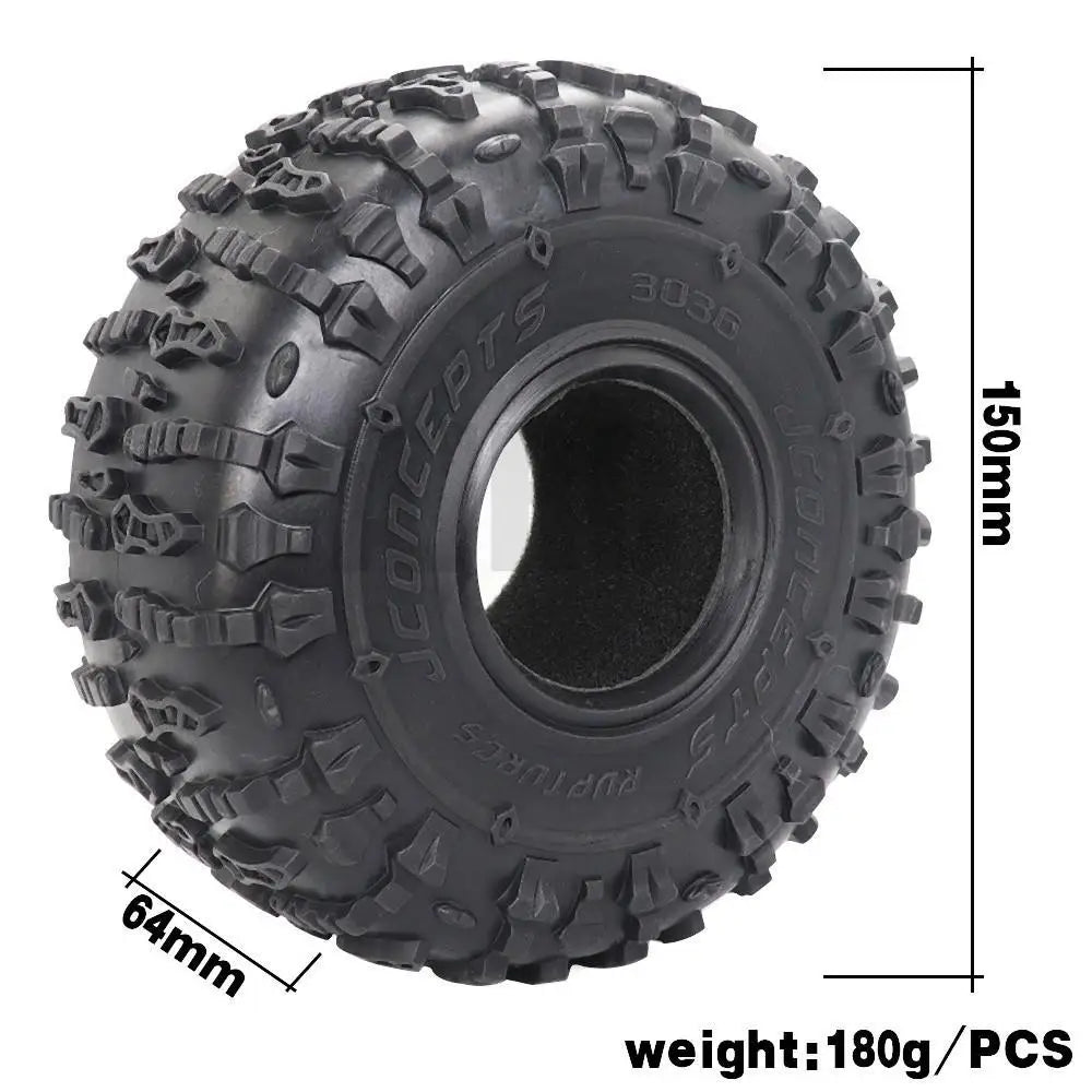 RC Car 2.2 Inch JCONCEPTS Rubber Tyre 2.2 Wheel Tires 150x64mm For 1/10 Rc Crawler Wraith Trax Rr10 Scx10 Wrangler 2.2 Wheel