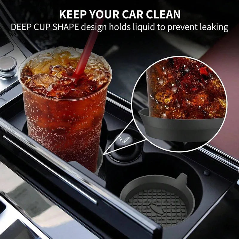 2 pieces of car coasters, water cup holders, anti slip pads, universal anti slip embedded interior accessories for cars, suitabl