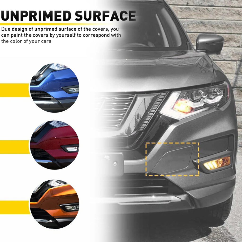 For Nissan Rogue X-Trail T32 2017 2018 2019 2020 Front Bumper Tow Hook Cap Cover Eye Access Trailer Hole Lid Overlay 622A0-6FL0H