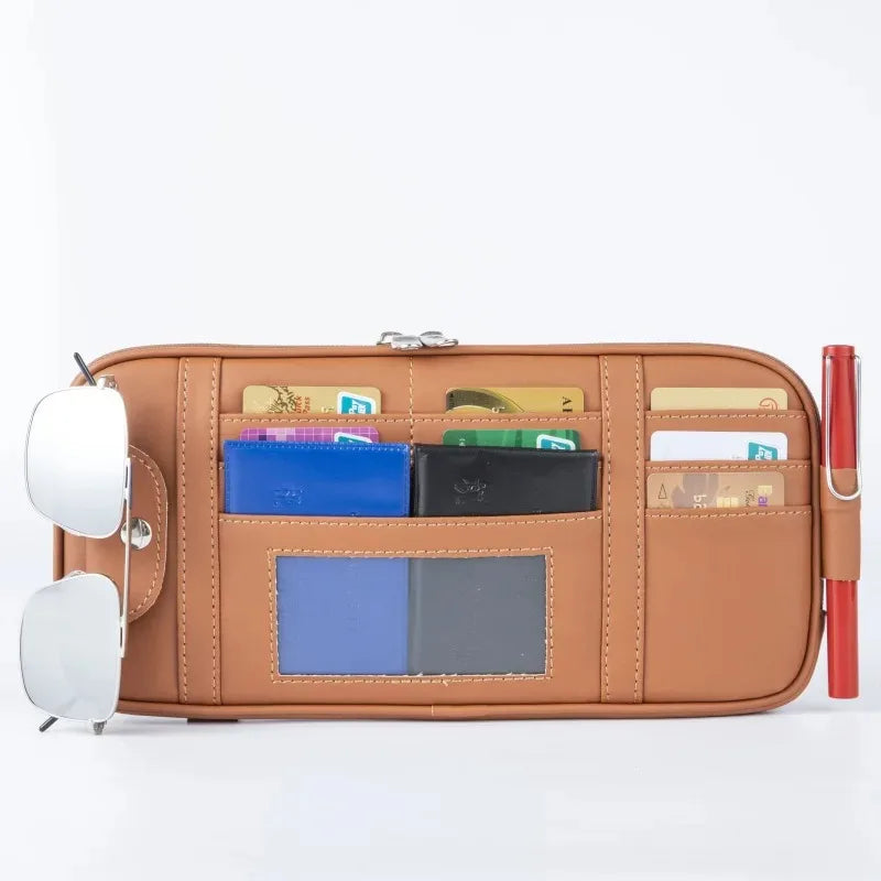 Car Visor Organizer Storage Box Sunglasses Clip Stowing Tidying Car Accessories Bag Bill Pen Card Holder CD DVD Organizer