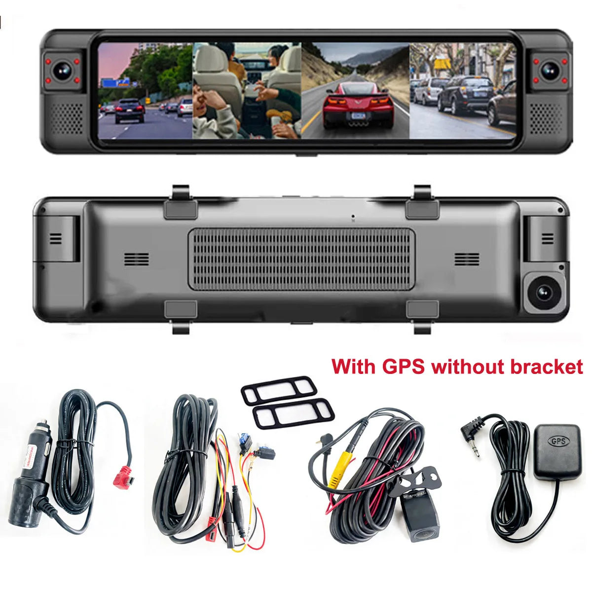 4K Mirror Dash Cam 4 Channel WIFI GPS ADAS BSD Blind Spot Detection Reverse Assist RearView Mirror Car DVR with Special Bracket