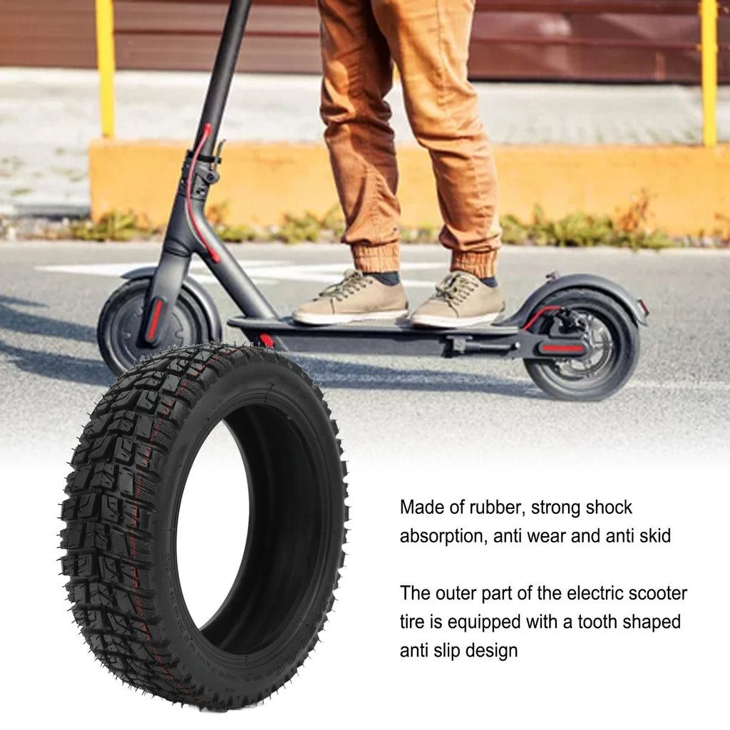 10x2.75‑6.5 Tubeless Tire 10 Inch Electric Scooter Tubeless Tyre Strong Shock Absorption Thickened Elasticity for Safe Cycling