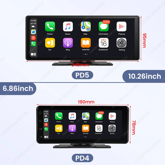 10.26/6.86inch Smart screen car intelligent systems Universal Car Raido Screen Multimedia Player Wireless Android Auto Carplay