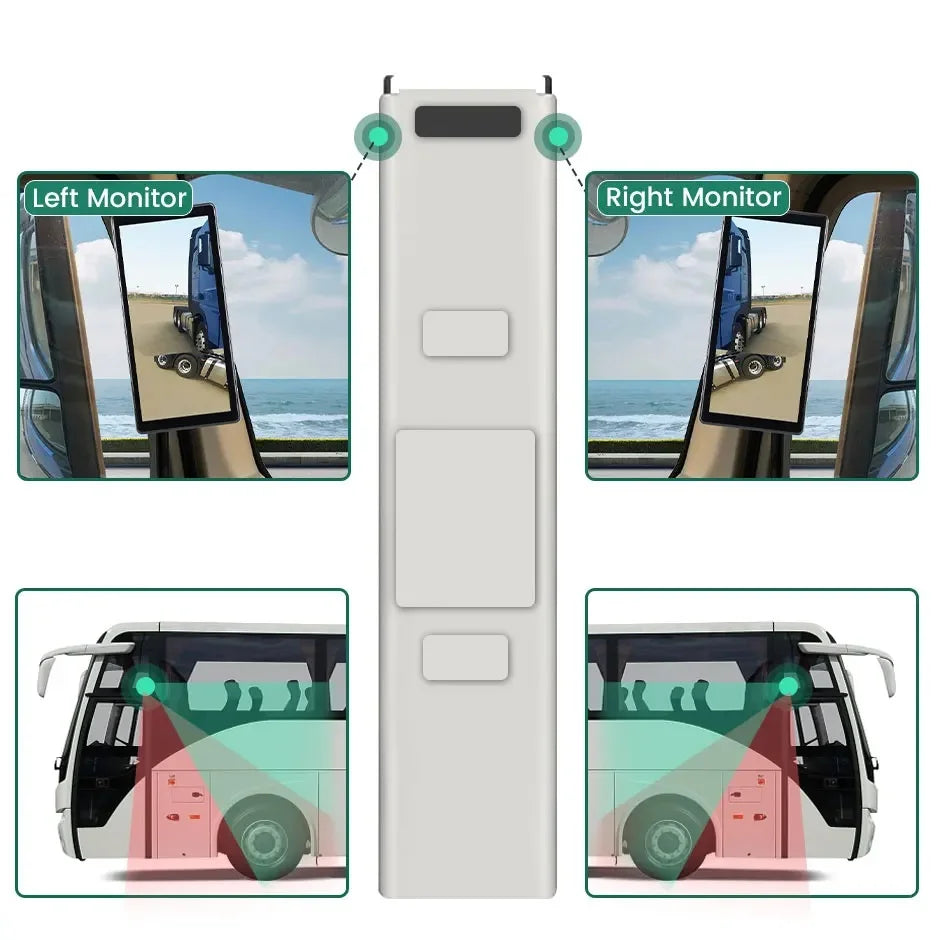 GAYINTT 10.36 Inch AHD BSD Car Side View Vertical Monitor DVR Touch Screen Loop Recording Display For Truck Bus Mirror