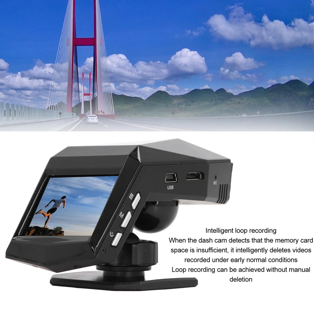 Front and Rear Dash Cam Loop Recording 170 Degree Wide Angle 2.0 Inch Display Screen Dash Cam Front and Rear Camera for Cars