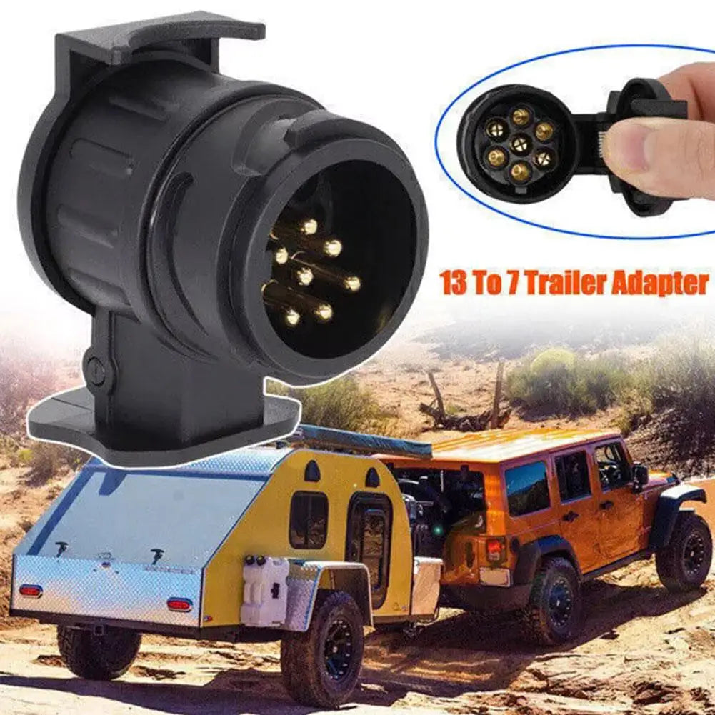 13 To 7 Pin Trailer Truck Electric Towing Converter Tow Bar Plug Adaptor Socket Car Accessories