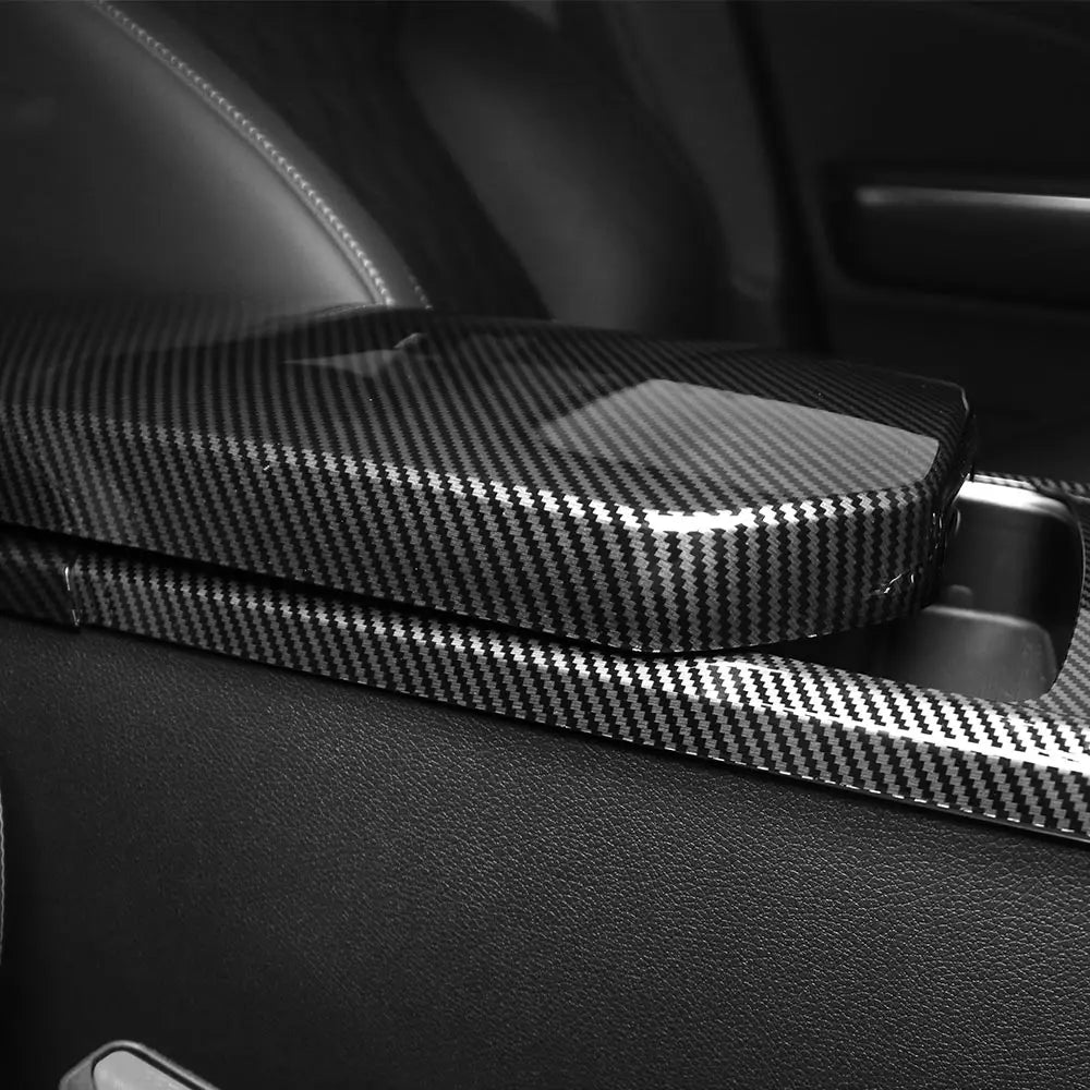 For Kia Stinger 2018-2023 Car Tuning Carbon Fiber ABS Armrest Box Cover Trim Accessories