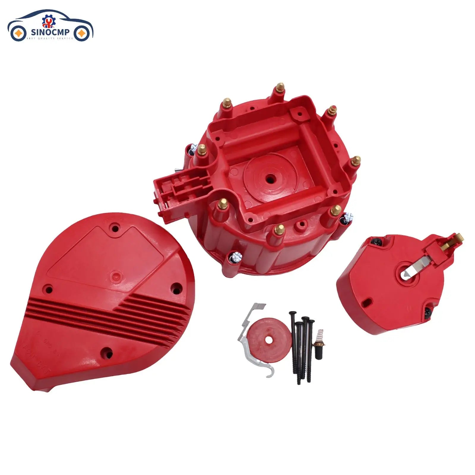 SI-AT09091-R 1Set Red HEI Large Distributor Cap Rotor Kit For Chevy GM SBC BBC 305 327 350 396 454 Car Engine Replacement Parts