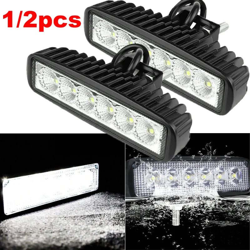 Car Work Light 6LED DRL Spotlight High Quality Waterproof Auto Offroad SUV Truck Universal Night Safety Driving Lamp 18W 12V