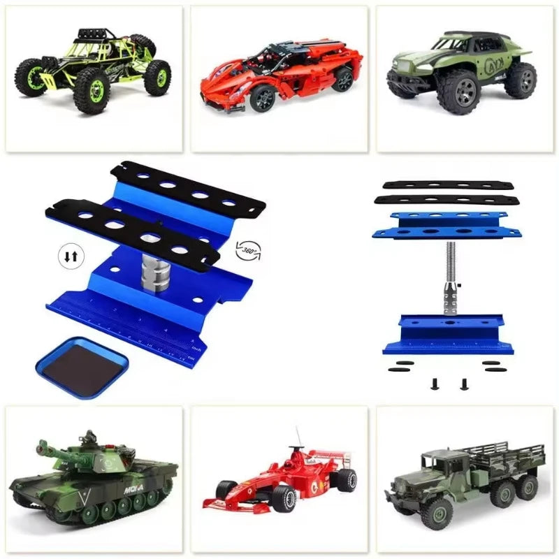RC Car Tool Lifting Work Stand Mounting Platform 360 Degree Rotating Repair Station For 1/10 1/8 Buggy Crawler Car
