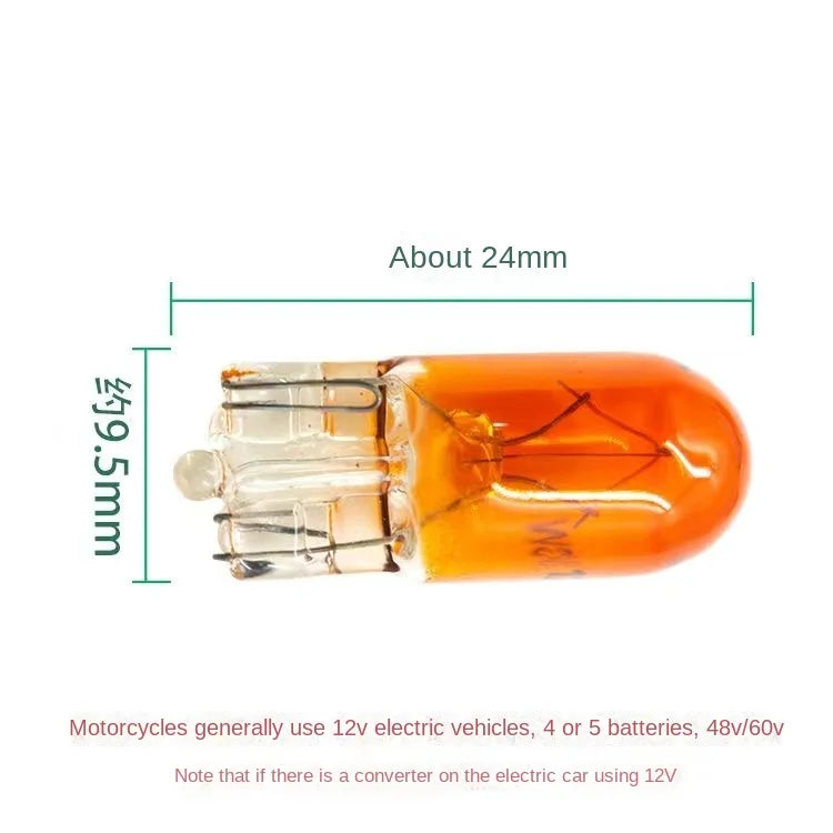 35pcs Electric Vehicle 12V, 55V-48-60v -3W, 70V-72v Steering Instrument Bulb Lamp / Plug Bubble Red, Transparent