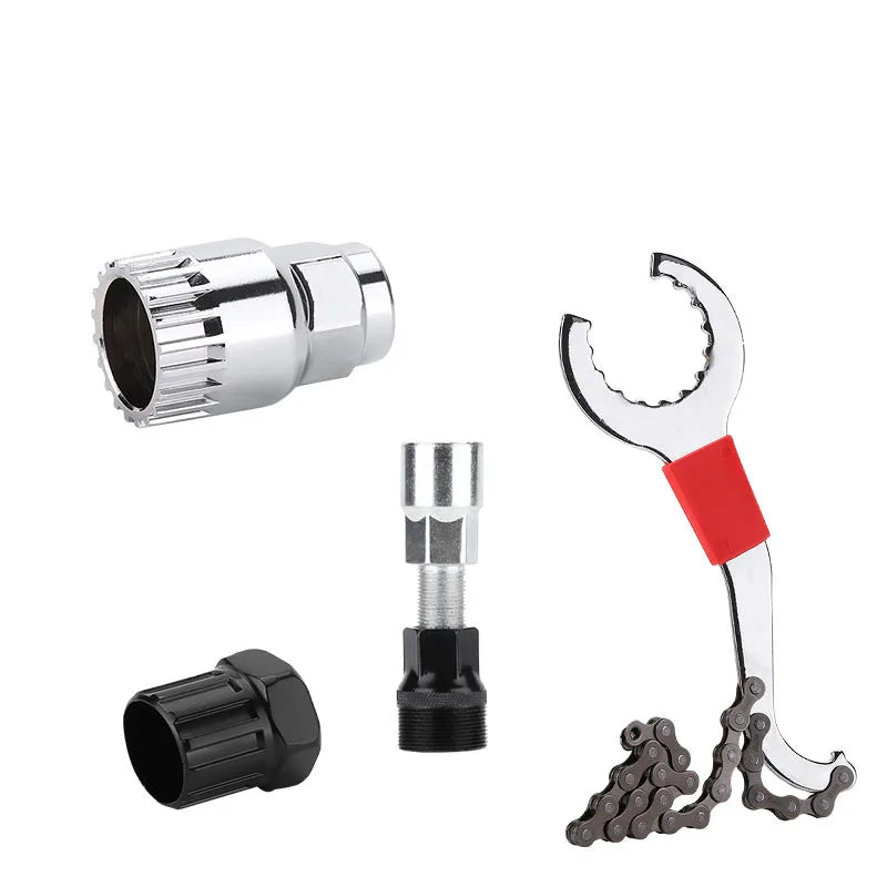 Bicycle Repair Tool Kits Bike Flywheel Removal Chain Breaker Cutter Crank Puller Bike Wrench Cassette Bracket Extractor Sets