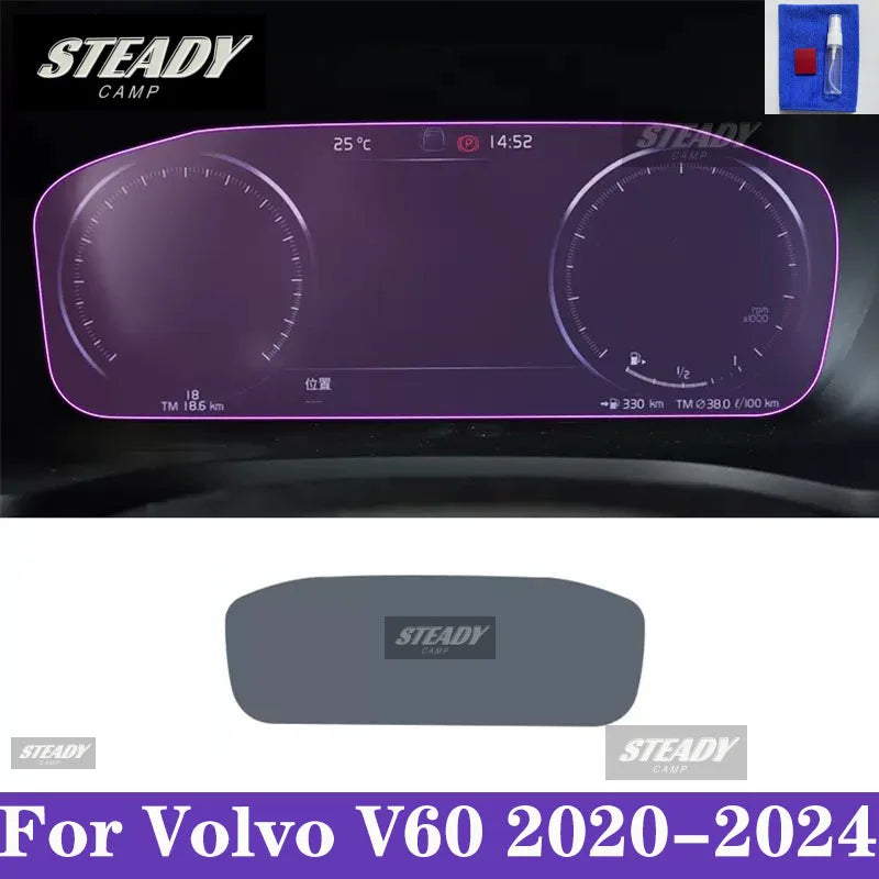 For Volvo V60 2020-2024 Car interior Center console transparent TPU Paint protective film Anti scratch sticker LCD screen PPF