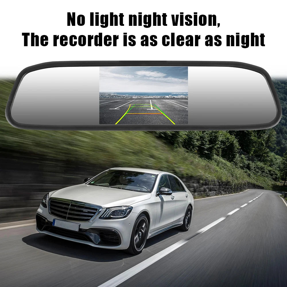 Universal TFT LCD Color Monitor Car Rearview Mirror Display HD Video Auto Parking Monitor 4.3 Inch Rearview
