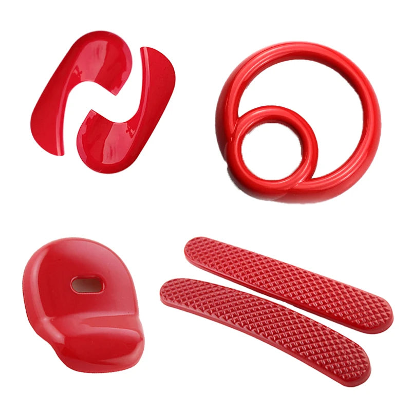 Car Red Interior Modified Steering Wheel Decoration Sticker For New Smart 453 Fortwo Forfour Car Accessories Styling
